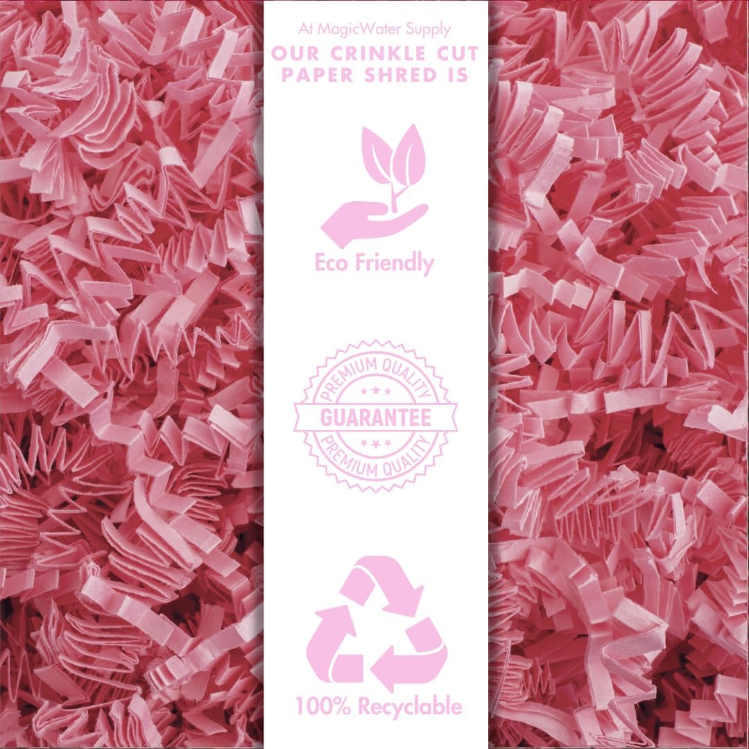 MagicWater Crinkle Cut Paper for Gift Baskets - 1 LB - Light Pink