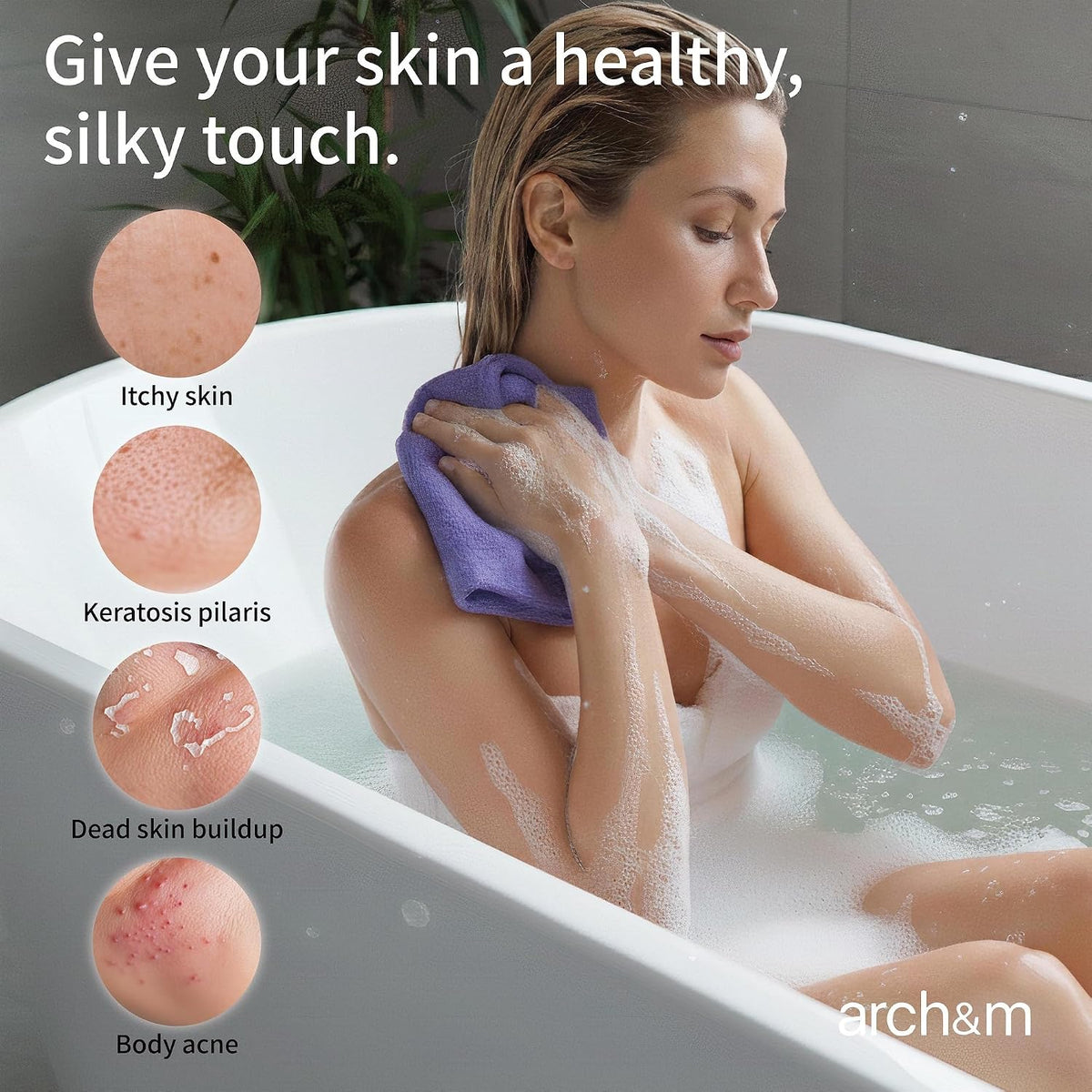 Exfoliating Washcloth & Body Scrubber, Peach, 3 Pack