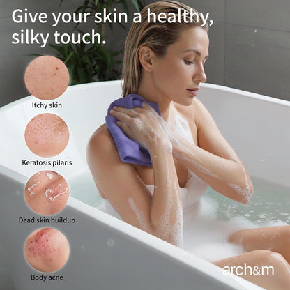 Exfoliating Washcloth & Body Scrubber, Peach, 3 Pack