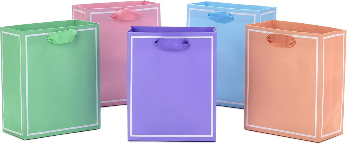 6" Small Gift Bags, 5-Pack (Pastels)