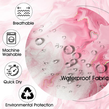 Shower Curtains Pink Marble Shower Curtain for Bathroom 72 X 72 Inch