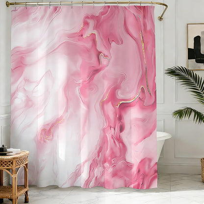 Shower Curtains Pink Marble Shower Curtain for Bathroom 72 X 72 Inch