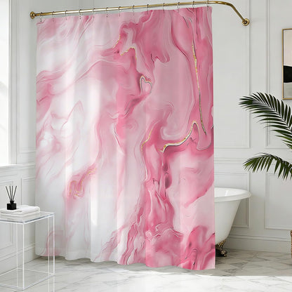 Shower Curtains Pink Marble Shower Curtain for Bathroom 72 X 72 Inch
