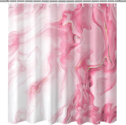 Shower Curtains Pink Marble Shower Curtain for Bathroom 72 X 72 Inch