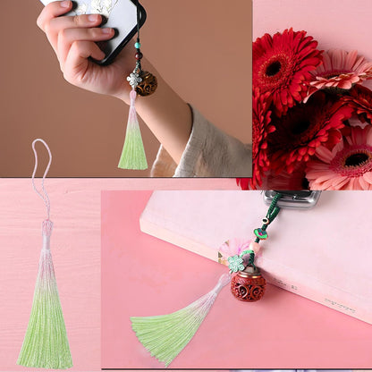 50Pcs 5 Inch Bulk Bookmark Tassel Kit for Graduation, Keychain(Pink Green)