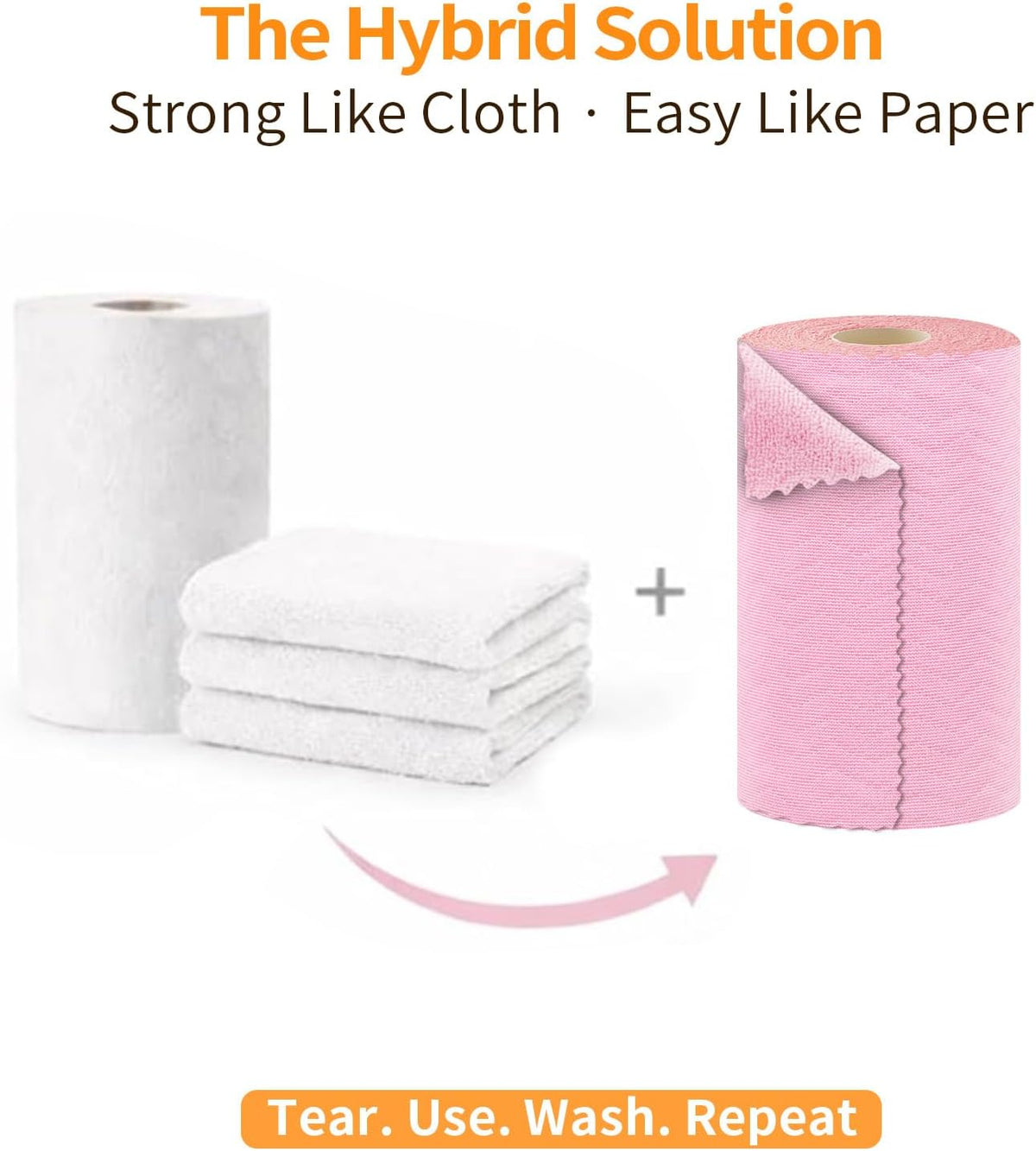 Viraelive Microfiber Cleaning Cloth Roll, 50 Pack, Pink Wave, 12"x12"