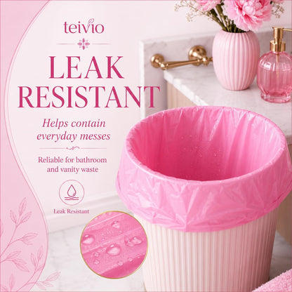 Small Pink Trash Bags 4 Gallon 150 Count Kitchen Garbage Bags
