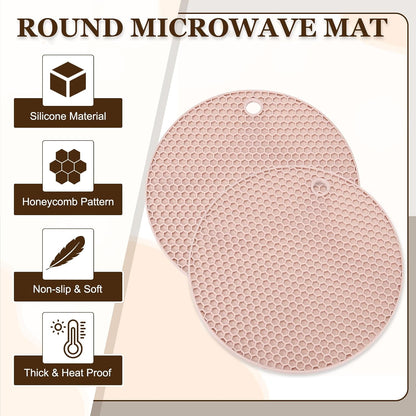 Silicone Trivet Mats for Hot Dishes 7 Inch, 4 Pcs Multi-Functional Non-Slip Hot Pads Heat Resistant Pot Holder Hot Plate Mats for Kitchen Counter Table, Pink