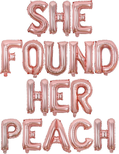 Peach Bachelorette Party Decor She Found Her Peach Decor Balloon Banner Where My Peaches At Banner Funny Peaches Balloon for Summer Fruit Bridal Shower Engagement Wedding Party