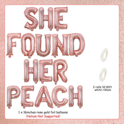 Peach Bachelorette Party Decor She Found Her Peach Decor Balloon Banner Where My Peaches At Banner Funny Peaches Balloon for Summer Fruit Bridal Shower Engagement Wedding Party
