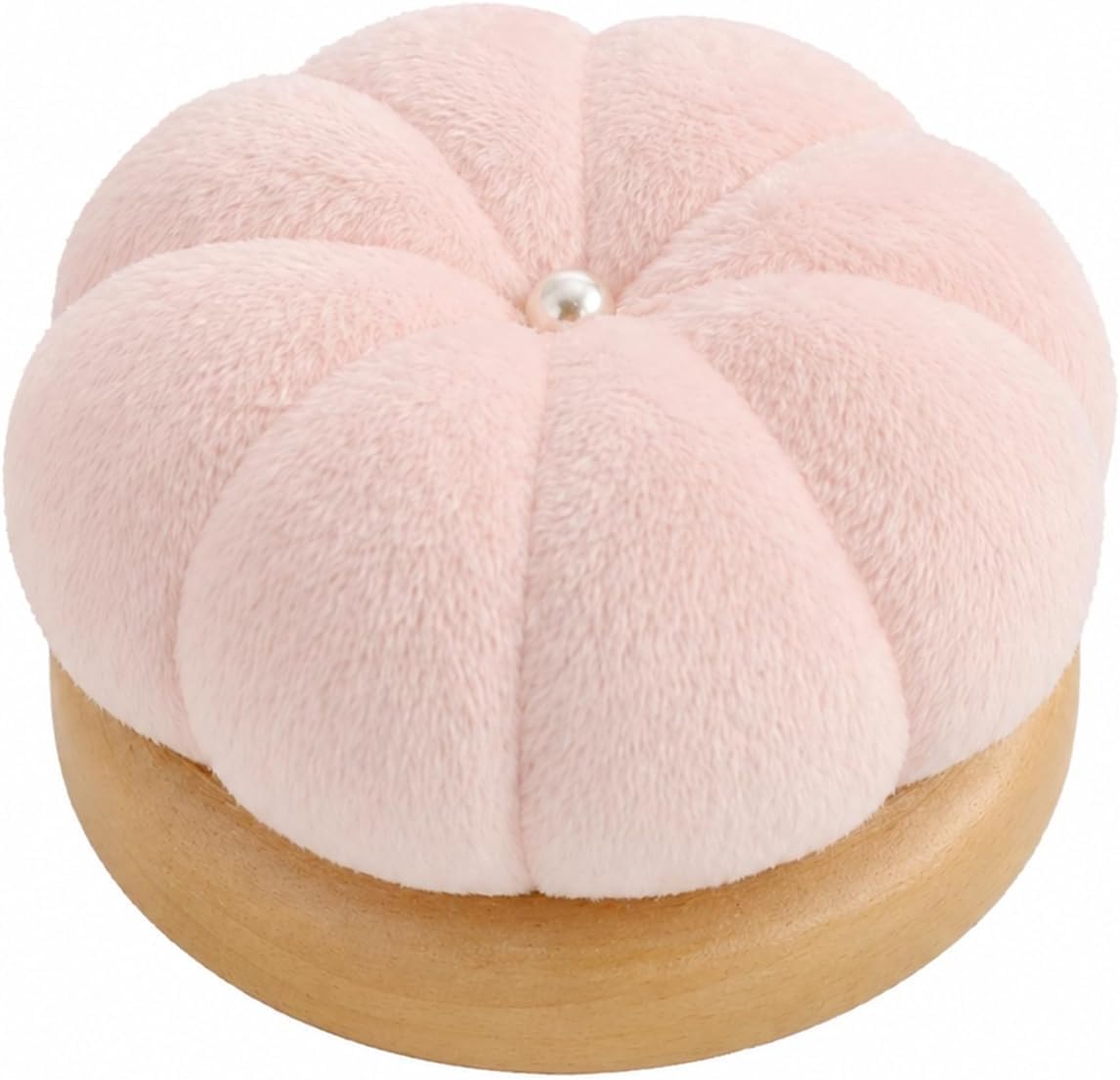 Wooden Base Pin Cushion for Sewing with 100 Plastic Head Pins