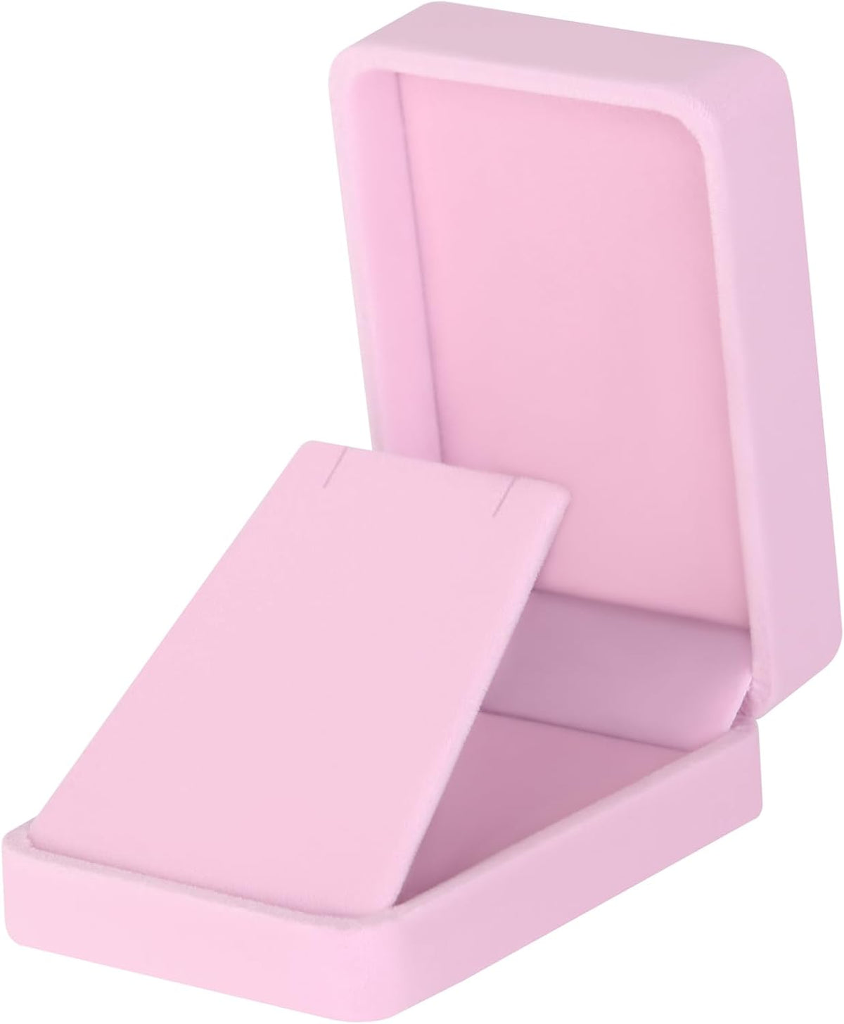 2 Pieces Velvet Jewelry Gift Boxes for Necklace Pendant Earring Bracelet, Small Jewelry Storage Display Case for Christmas Wedding Engagement Birthday Anniversary (Pink)