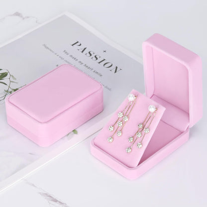 2 Pieces Velvet Jewelry Gift Boxes for Necklace Pendant Earring Bracelet, Small Jewelry Storage Display Case for Christmas Wedding Engagement Birthday Anniversary (Pink)