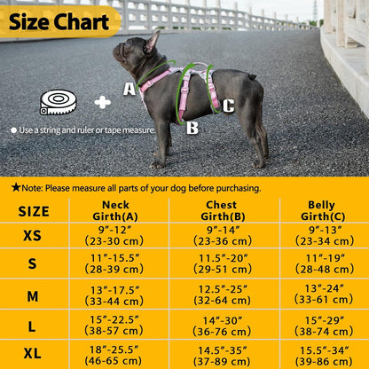 Escape Proof Dog Harness, Escape Artist Harness, Fully Reflective Harness with Padded Handle, Breathable,Durable, Adjustable Vest for Medium Dogs Walking, Training, and Running Gear (Pink,M)