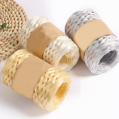 3 Pack Peach Pink Raffia Ribbon Yarn Gift Wrapping Ribbon Crochet Summer Sun Hat Yarn 240m