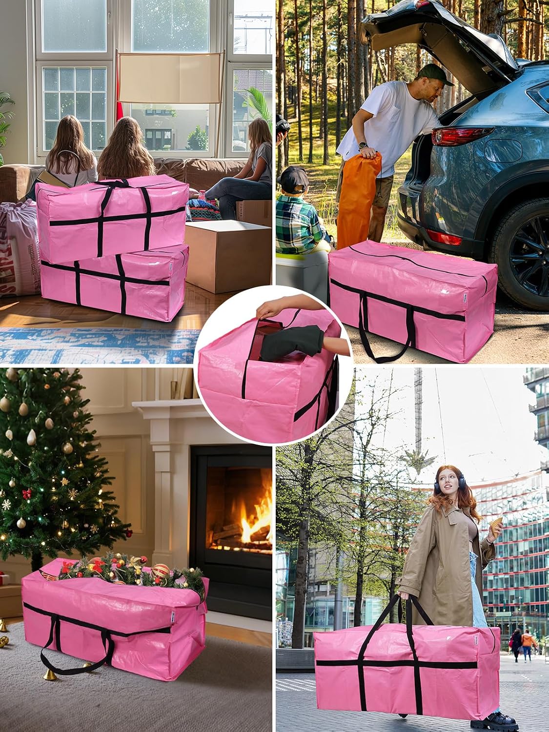 1-Pack 66 Gallon Extra Large Moving Bag with Zipper & Carry Handles