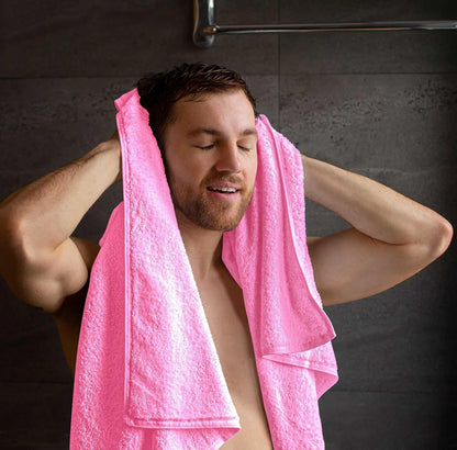 6 Piece Towel Sets, 100% Cotton Turkish Towels for Bathroom, 2 Bath Towel, 2 Hand Towel, and 2 Wash Cloth - Pink Towel Set