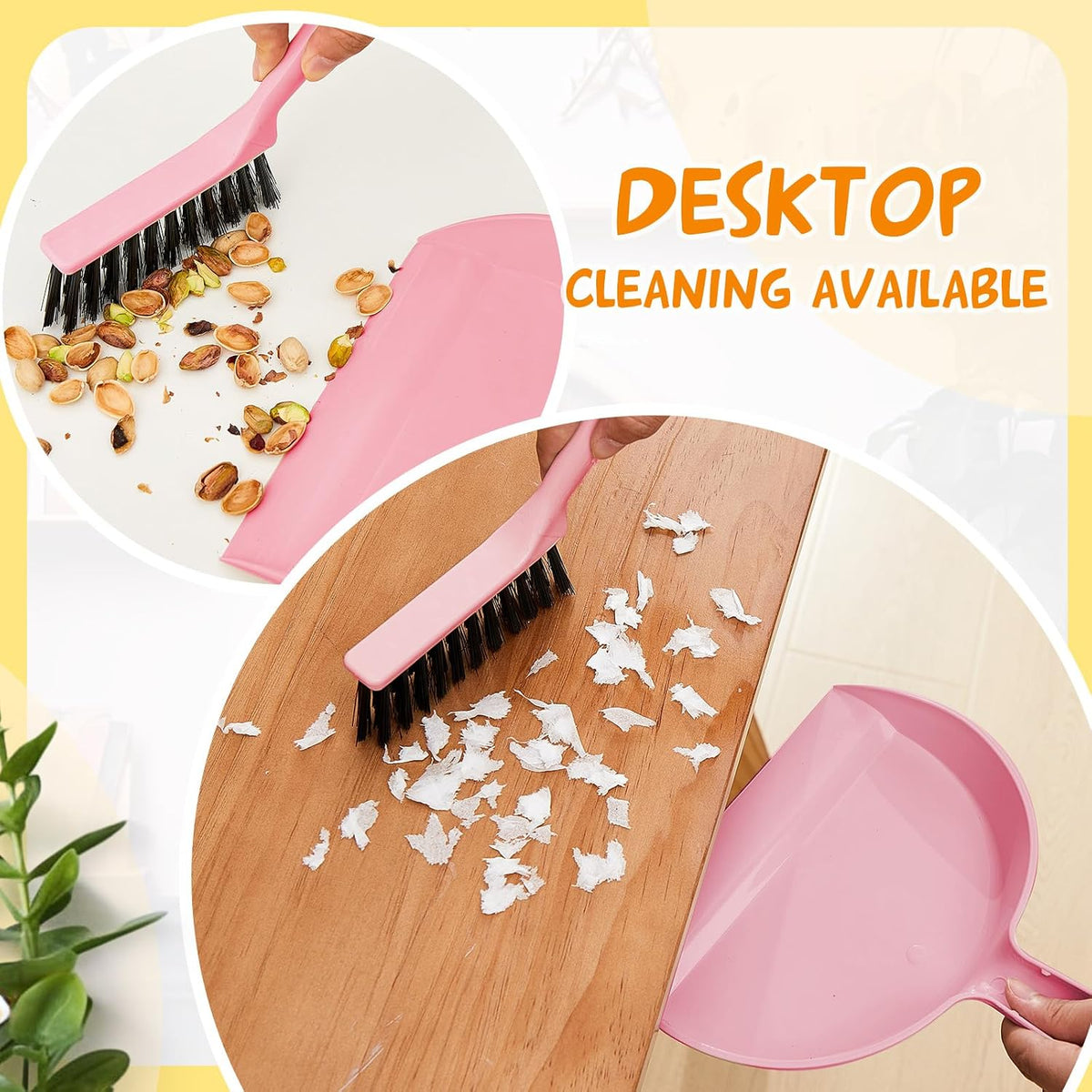 18 Pack Mini Dustpan Brush Set Small Broom Set Bulk,Pink