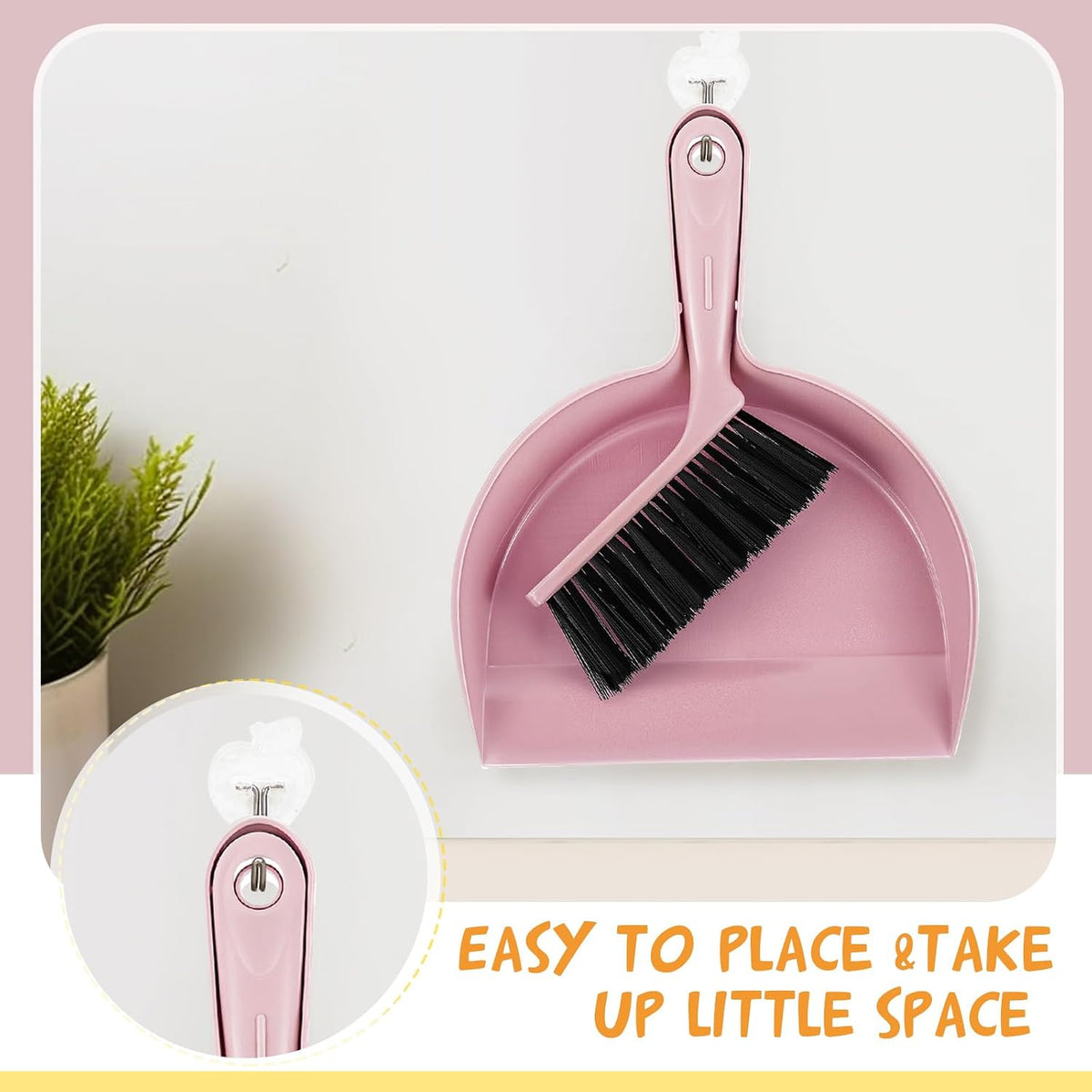 18 Pack Mini Dustpan Brush Set Small Broom Set Bulk,Pink