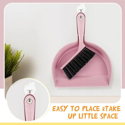 18 Pack Mini Dustpan Brush Set Small Broom Set Bulk,Pink