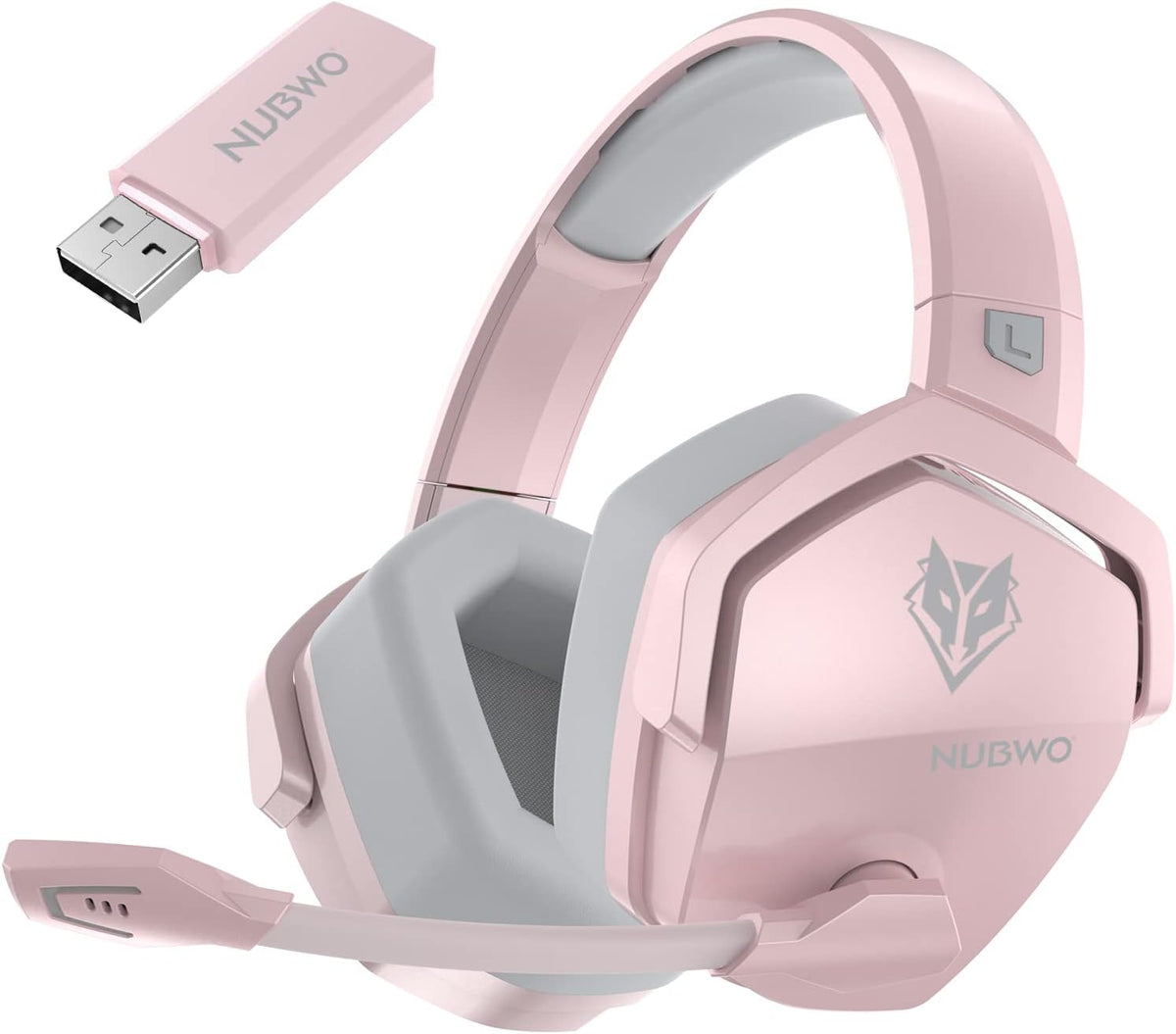 G06 Dual Wireless Gaming Headset with Mic for PS5, PS4, PC, Mobile, Switch: 2.4GHz Wireless + Bluetooth - 100 Hr Battery - 50mm Drivers - Pink