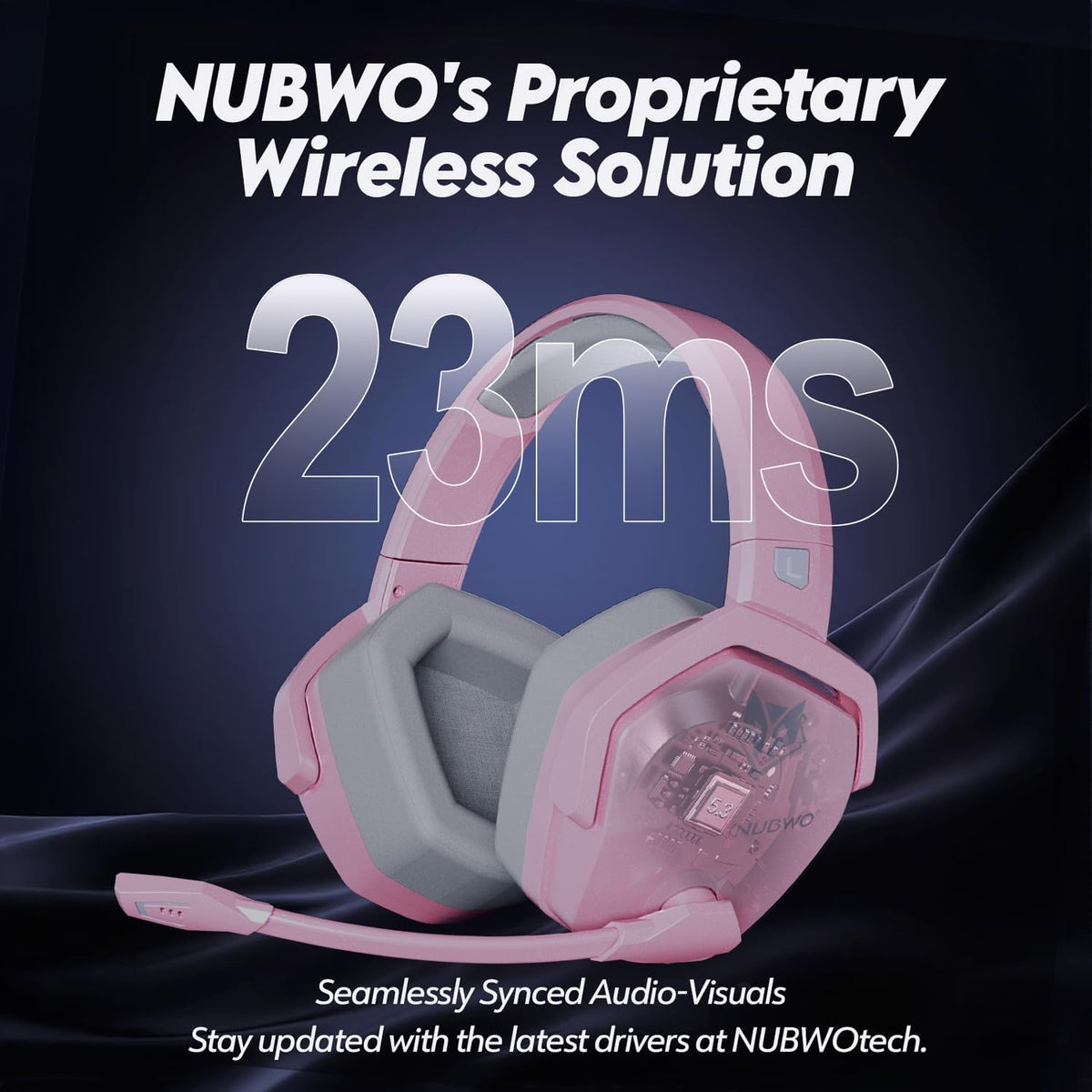 G06 Dual Wireless Gaming Headset with Mic for PS5, PS4, PC, Mobile, Switch: 2.4GHz Wireless + Bluetooth - 100 Hr Battery - 50mm Drivers - Pink