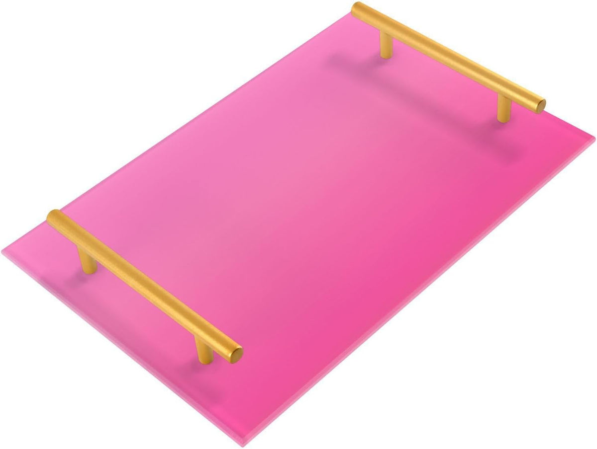 Peach Gradient Pure Decorative Lunch Tray with Handles Plastic Serving Tray for Jewelry Perfume for Bed Serving bandejas para desayuno baratas
