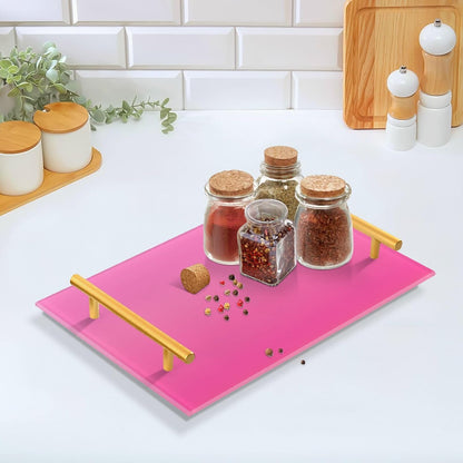 Peach Gradient Pure Decorative Lunch Tray with Handles Plastic Serving Tray for Jewelry Perfume for Bed Serving bandejas para desayuno baratas