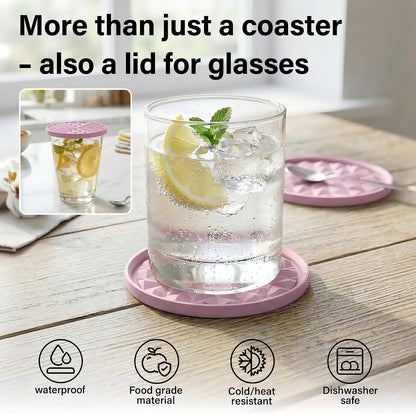 Silicone Drink Coasters Set of 4, Coaster for Desk
