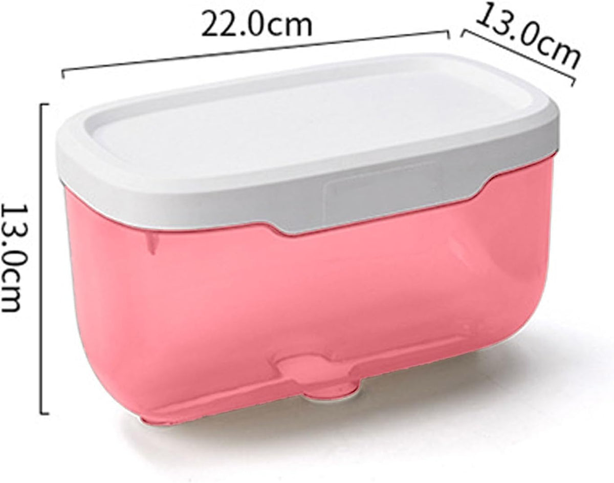 Wall Toilet Paper Holder with Cover, Plastic Transparent Full Covered Toilet Paper Roll Cover Toilet Paper Box Toilet Paper Protector for Bathroom Kitchen (Pink)
