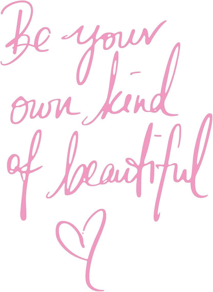 Wall Stickers Inspirational Quote, Peel and Stick, Pink