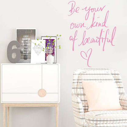 Wall Stickers Inspirational Quote, Peel and Stick, Pink
