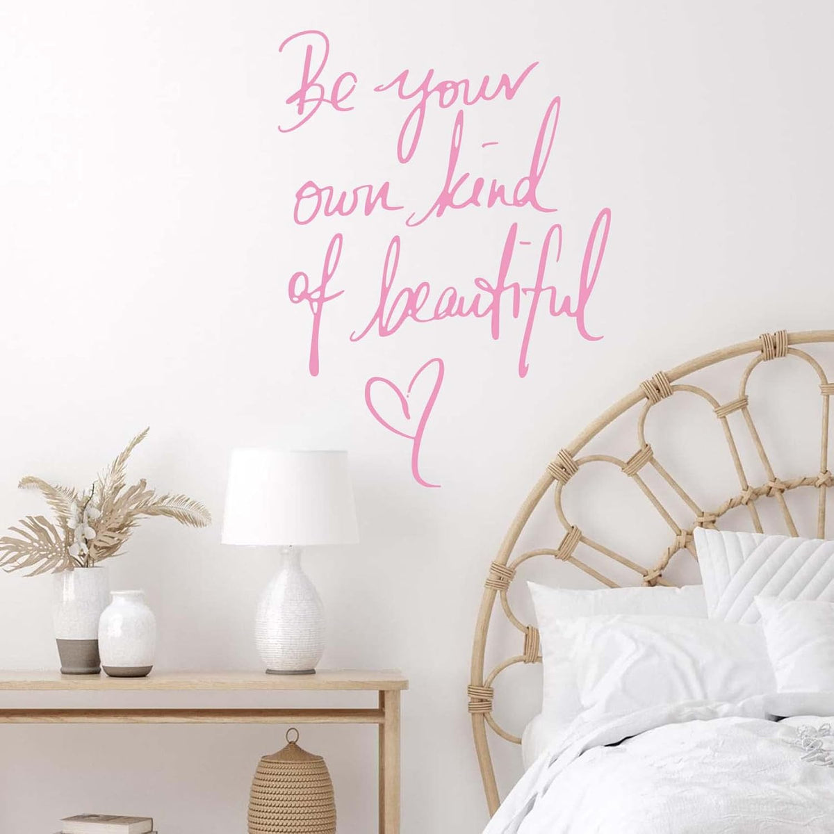 Wall Stickers Inspirational Quote, Peel and Stick, Pink