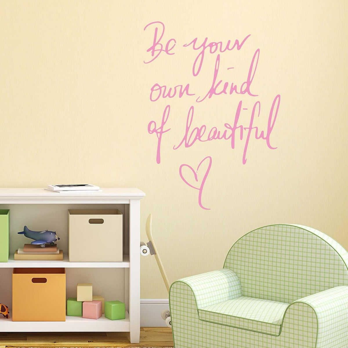 Wall Stickers Inspirational Quote, Peel and Stick, Pink