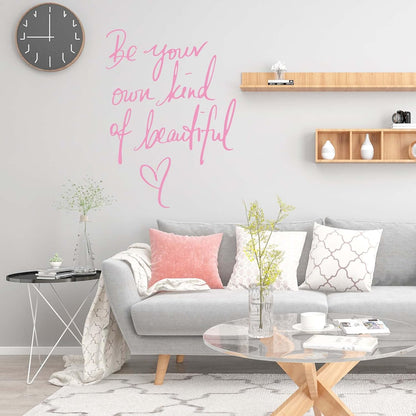 Wall Stickers Inspirational Quote, Peel and Stick, Pink