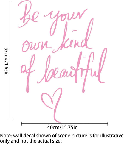 Wall Stickers Inspirational Quote, Peel and Stick, Pink