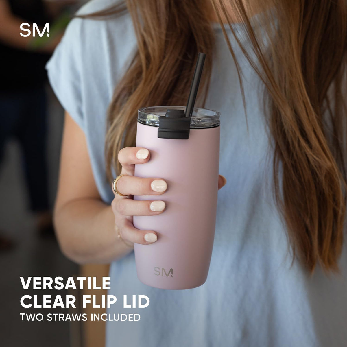 Travel Coffee Mug with Lid | 16oz | Pink