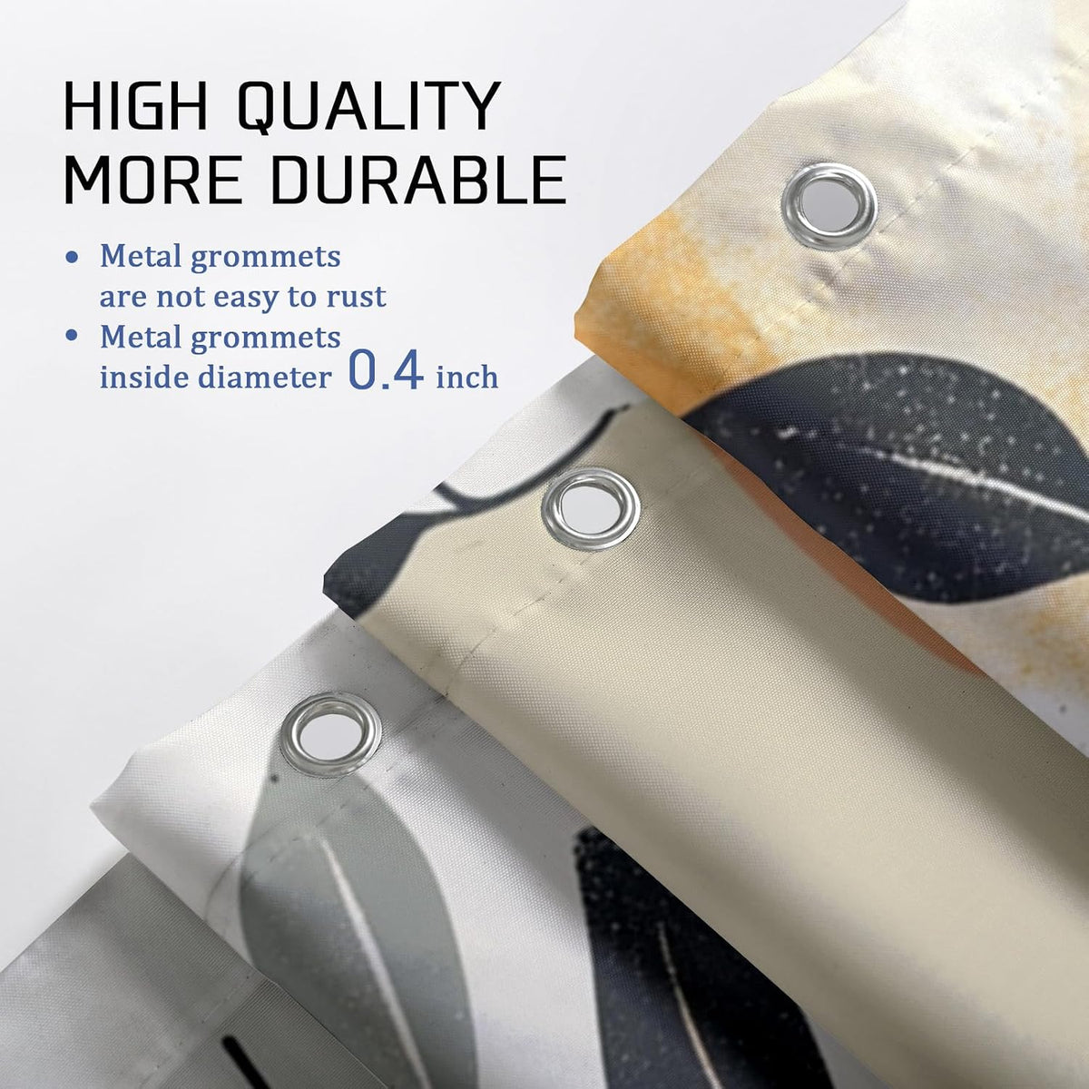 Abstract Shower Curtain, Modern Soft Peach Beige Leaf Bath Curtain for Bathroom Decor, Spring Summer Funky Minimalistic Waterproof Fabric Shower Curtain Set with Hooks 62x72 Inch