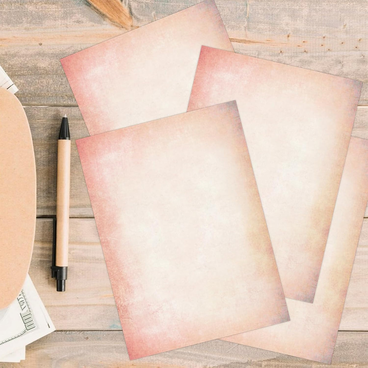 60 Sheets Retro Pink Stationery Paper, Pink Letter Paper Cute Writing Paper, Pink Copy Paper Pastel Colored Paper Computer Printer Paper