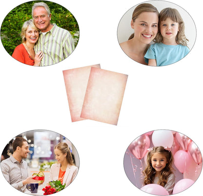 60 Sheets Retro Pink Stationery Paper, Pink Letter Paper Cute Writing Paper, Pink Copy Paper Pastel Colored Paper Computer Printer Paper
