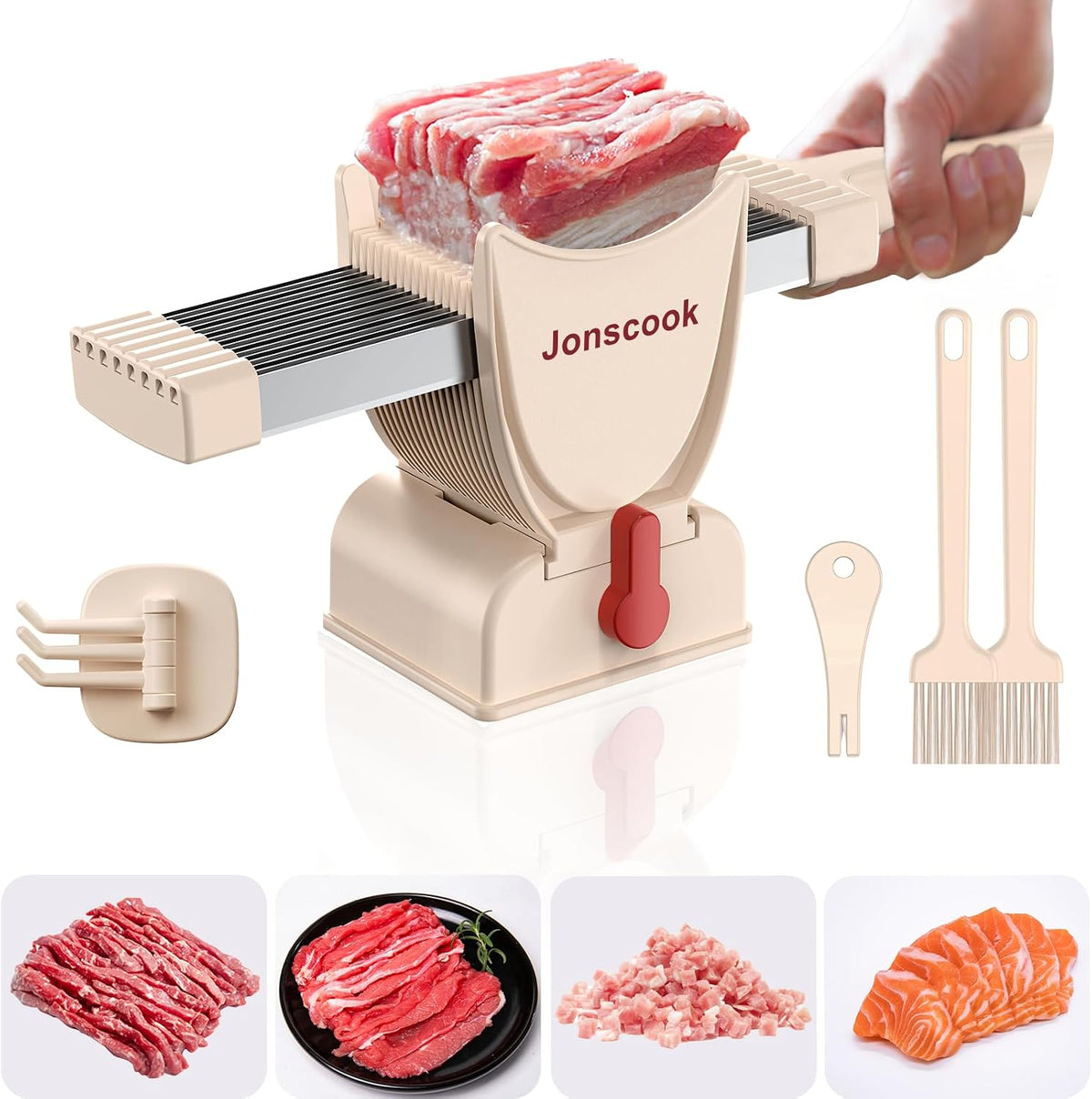 Fresh Meat Slicer, Manual Fresh Meat Cutter, Meal Prep, 2mm or 4mm