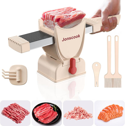 Fresh Meat Slicer, Manual Fresh Meat Cutter, Meal Prep, 2mm or 4mm