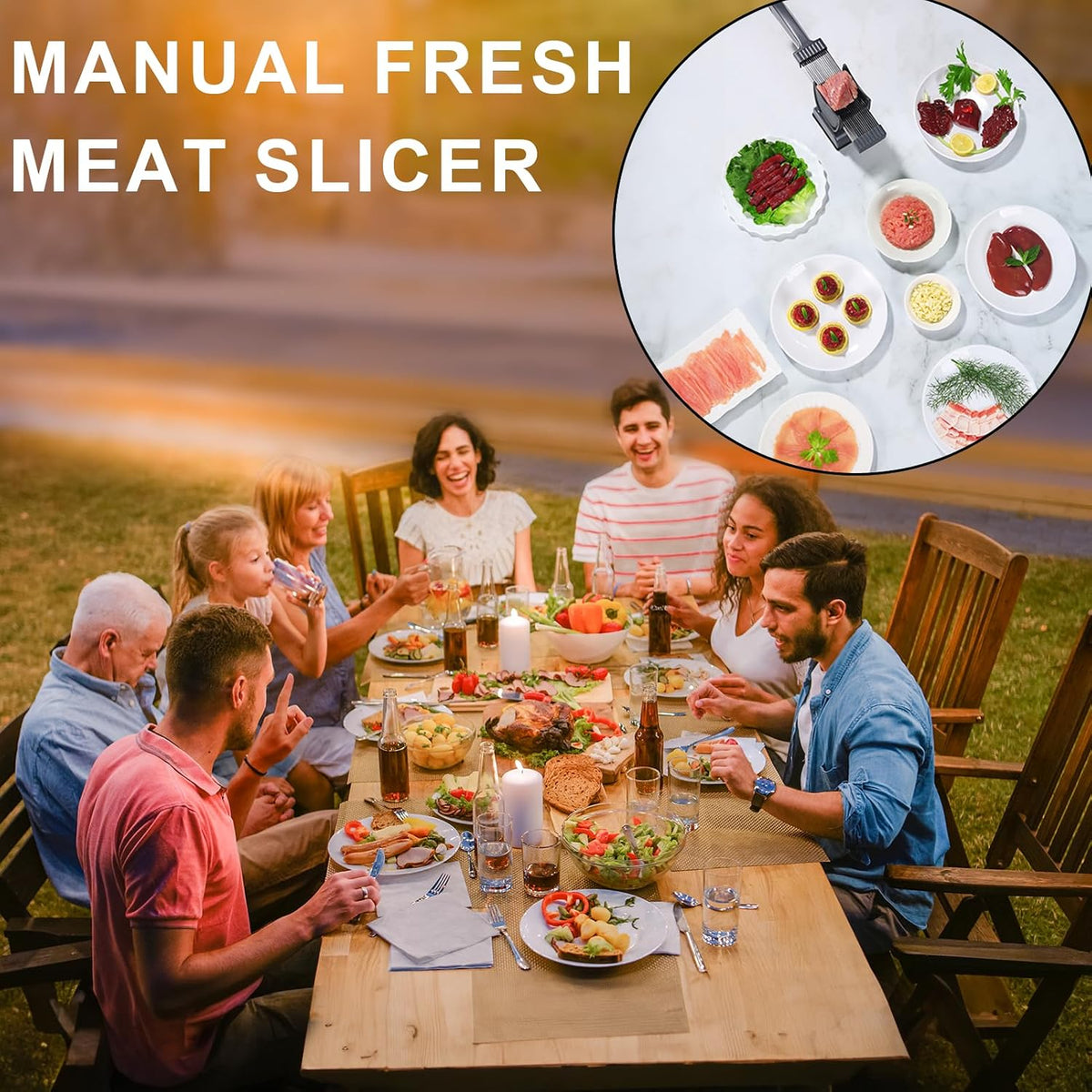 Fresh Meat Slicer, Manual Fresh Meat Cutter, Meal Prep, 2mm or 4mm