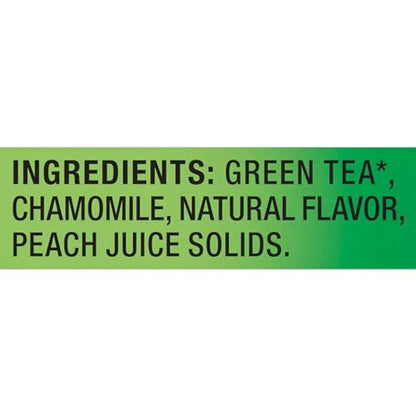 Peach Green Tea 6-Pack Flavored Tea Bags with Caffeine and Flavonoids, 120 Count Unsweetened Hot or Iced Tea Bags for Tea Lovers, Rainforest Alliance Certified