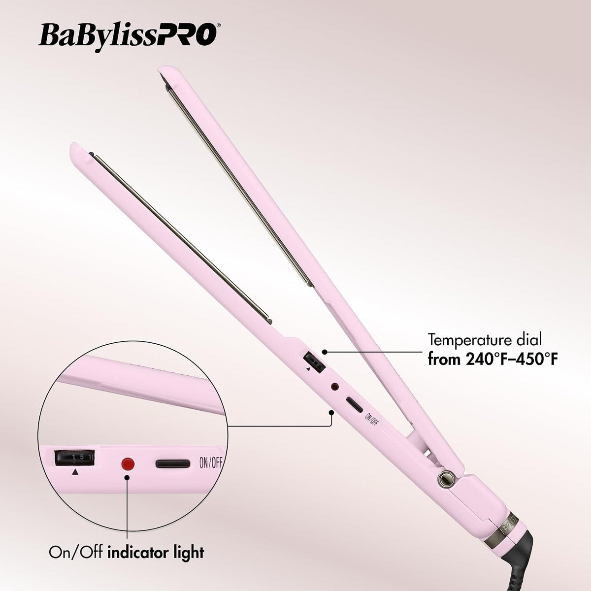 BabylissPRO Nano Titanium Ultra-Thin Hair Straightener, Professional Flat Iron, 5-Inch Extended Plates for Faster Straightening, for All Hair Types