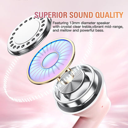True Wireless Earbuds Bluetooth 5.3 with Microphone for Working Out Noise Canceling Blue Tooth Ear Buds Deep Bass TWS Wireless Earphones with Charging Case in Ear Headphone for iPhone Android