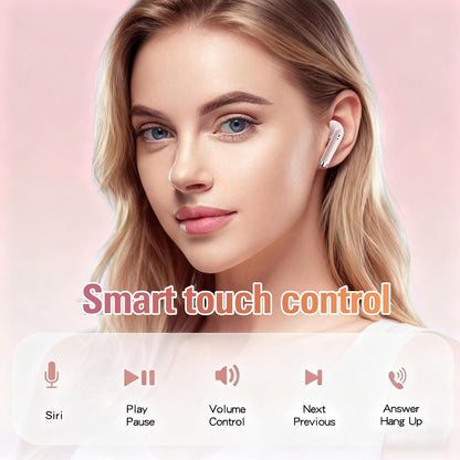 True Wireless Earbuds Bluetooth 5.3 with Microphone for Working Out Noise Canceling Blue Tooth Ear Buds Deep Bass TWS Wireless Earphones with Charging Case in Ear Headphone for iPhone Android
