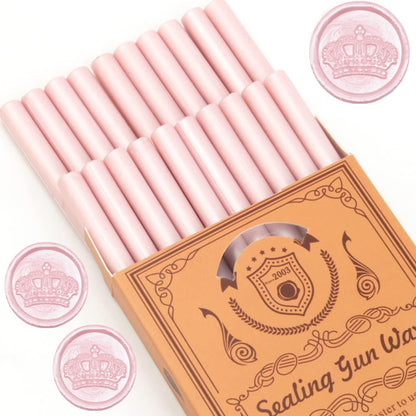 Pearl Pink Wax Seal Sticks, 20pcs Glue Gun Wax Sealing Sticks Beads Only Suit for 0.28'' Glue Gun, Great for Wax Seal Stamp, Wedding Invitations, Letter Envelopes (Pearl Pink)