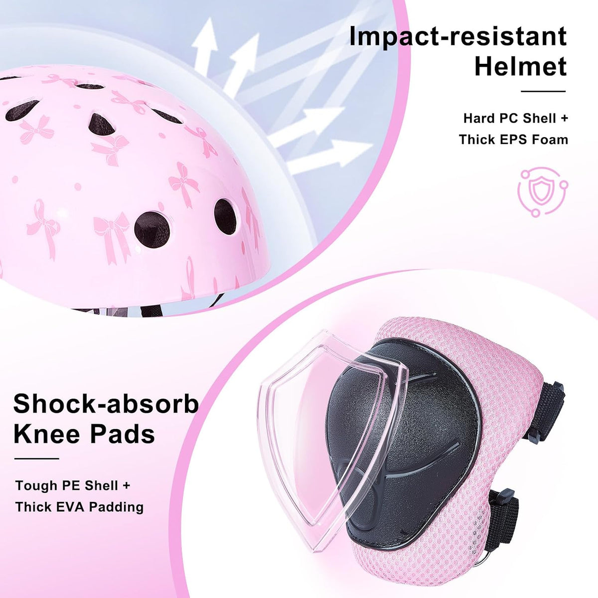 Helmet for Kids 3-8-14 with Knee and Elbow Pads Set