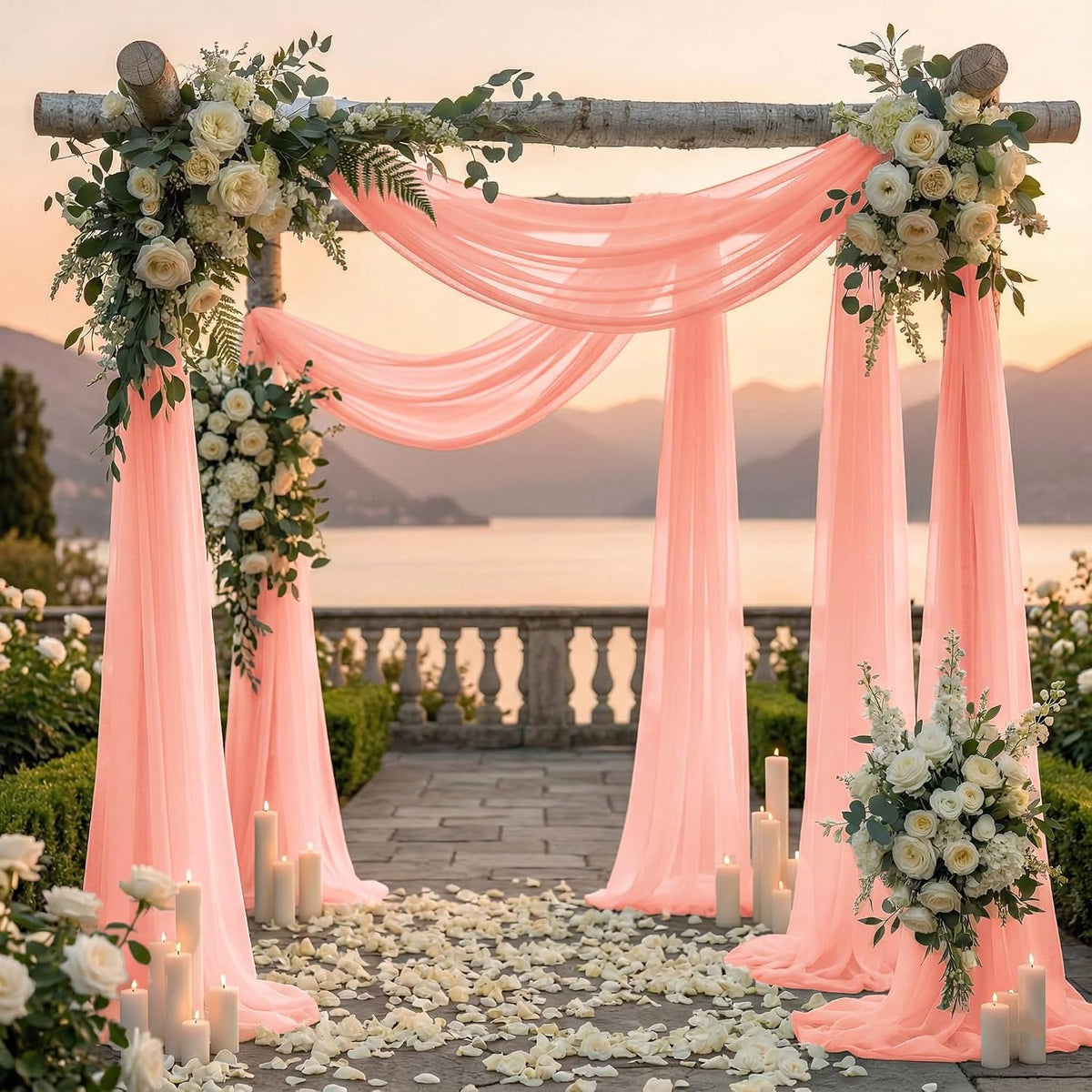 Pack of 1 Wedding Arch Drape Panel Fabric 30" x 20ft - Peach